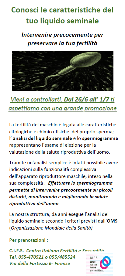 Leaflet of the CIFS seminal fluid analysis campaign